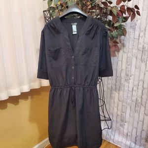 Bijou Bisou Black Button Front Mini Dress